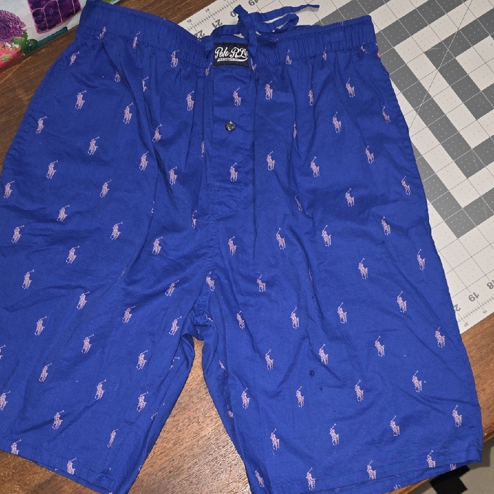 Polo by Ralph Lauren Blue Sleep Shorts with Iconic Pattern